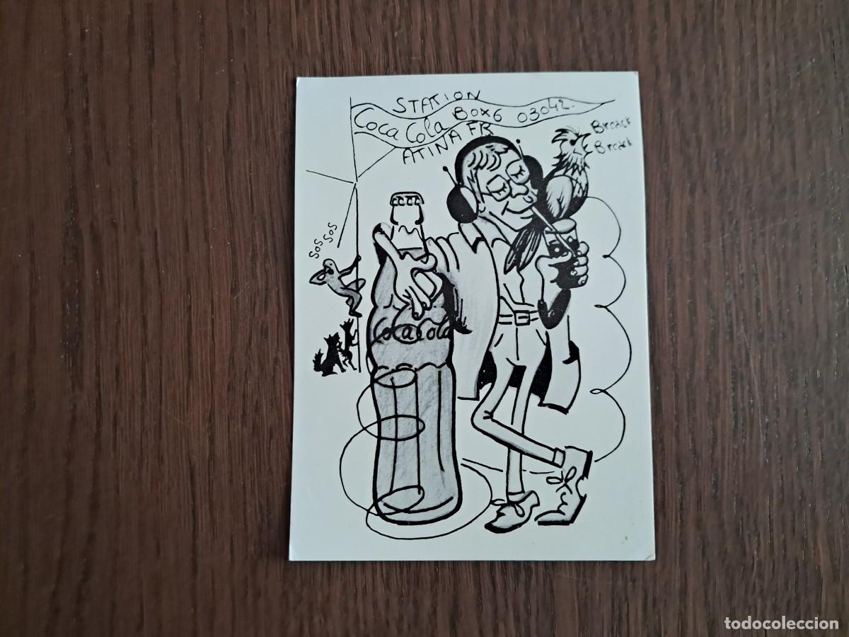 R&aacute;dios antigos: tarjeta postal QSL radioaficionados, station Coca cola, Italia, a&ntilde;o 1975.