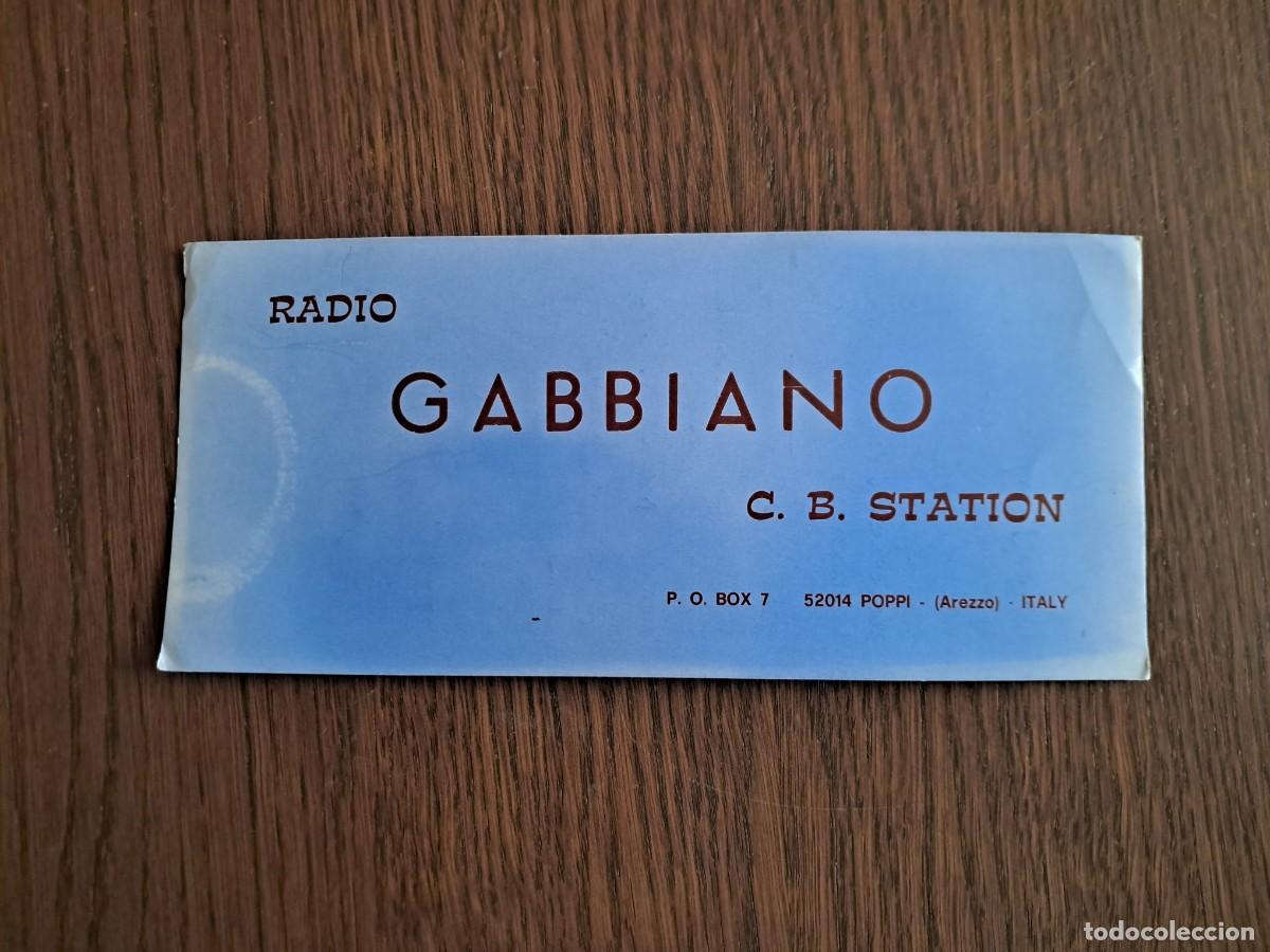 Radios antiguas: tarjeta postal QSL radioaficionados, radio Gabbiano, Italia, a&ntilde;o 1974.