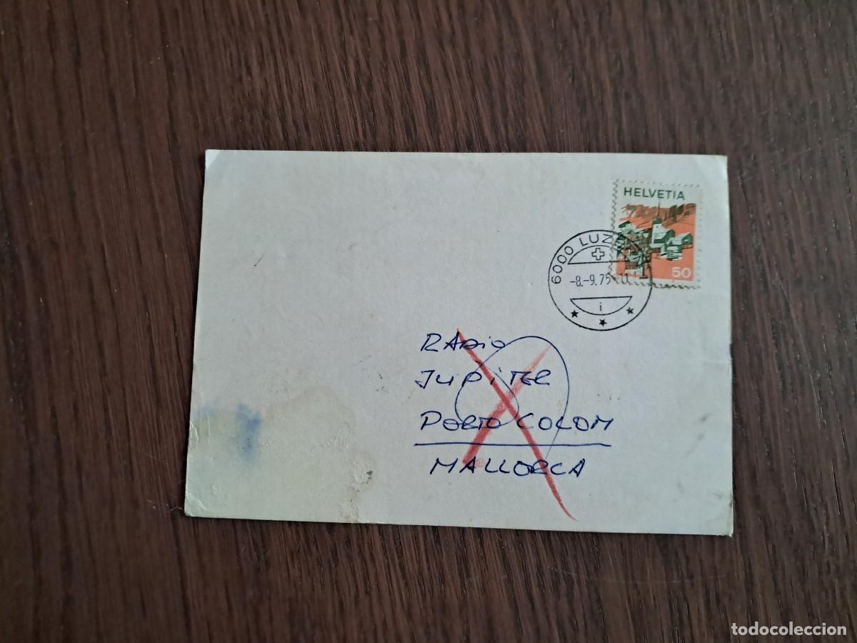 Radios antiguas: tarjeta postal, carta circulada QSL radioaficionados, Bahamas, Suiza, a&ntilde;o 1975.