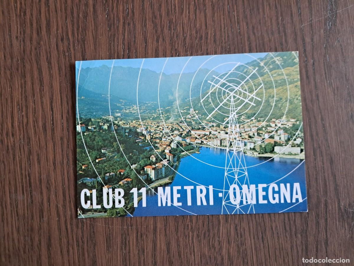 Radios antiguas: tarjeta postal QSL radioaficionados, club 11 metri, Omegna, Italia, a&ntilde;o 1974.