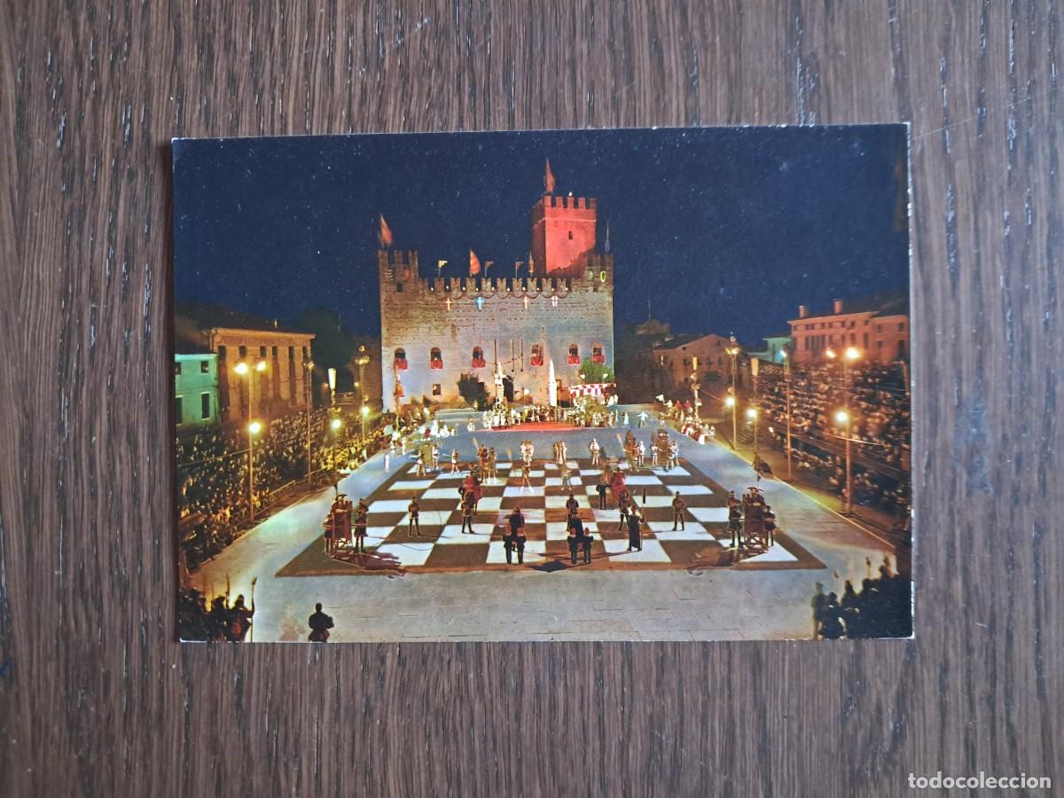 Radios Anciennes: postal QSL radioaficionados, partida ajedrez, Marostica, Italia, a&ntilde;o 1974.