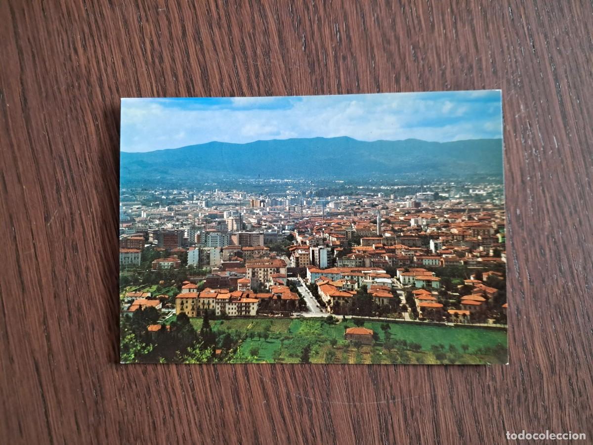 Old radios: postal QSL radioaficionados, vista panor&aacute;mica de Prato, Italia, a&ntilde;os 70.