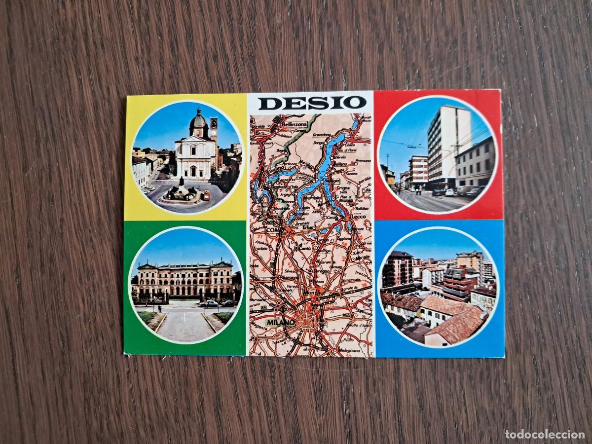 Alte Radios: postal QSL radioaficionados, diferentes vistas de Desio, Italia, a&ntilde;o 1974.