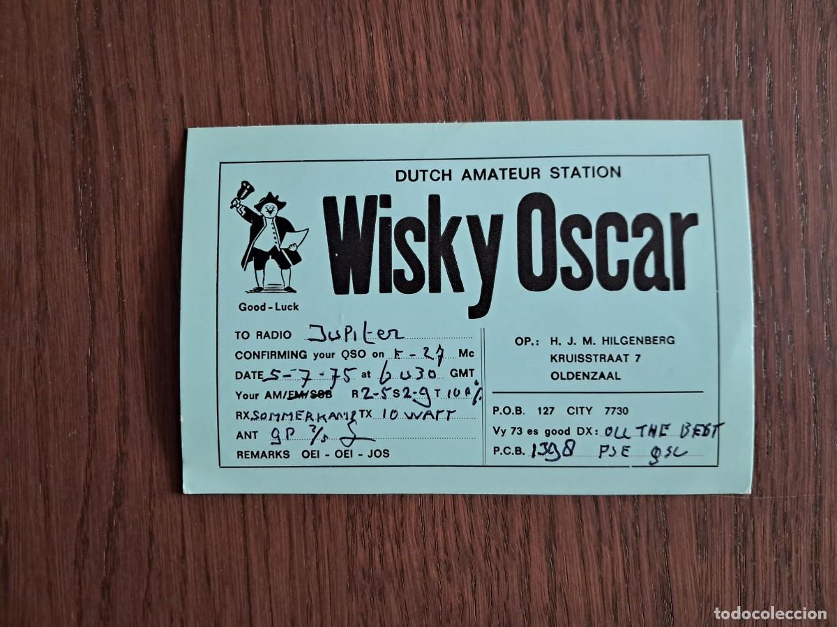 Alte Radios: tarjeta postal QSL radioaficionados, WiskyOscar, Oldenzaal, Paises Bajos. a&ntilde;o 1975.