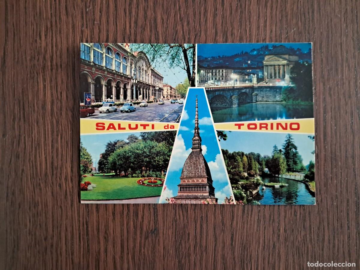 Radio antiche: postal QSL radioaficionados, diferentes vistas de Torino. Italia, a&ntilde;os 70.