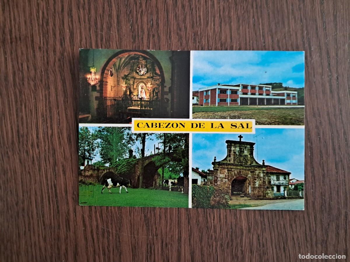 Radio antiche: postal QSL radioaficionados, diferentes vistas de Cabez&oacute;n De La Sal, ruta de los foramontanos, 1975.