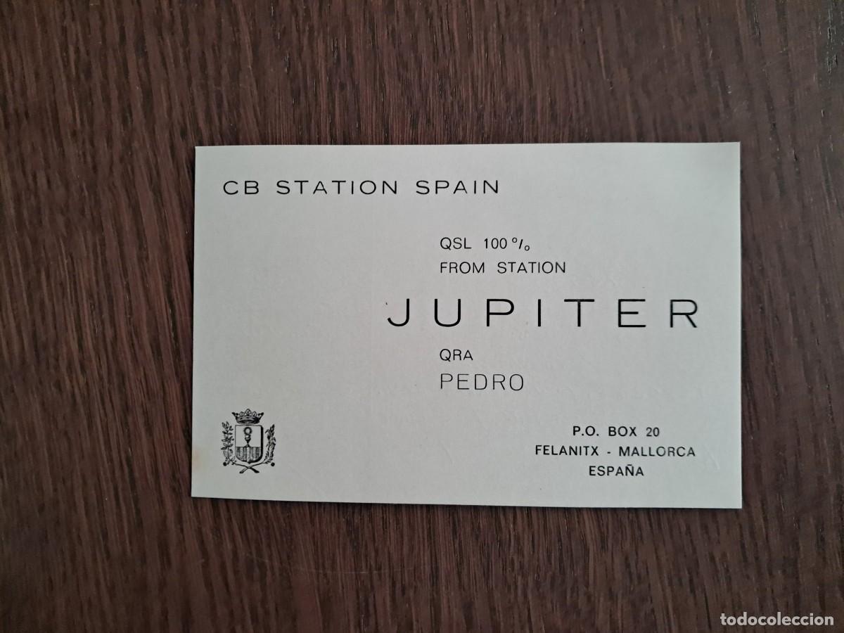 Radio antiche: tarjeta postal QSL radioaficionados, CB station Spain, Jupiter, a&ntilde;o 1975.