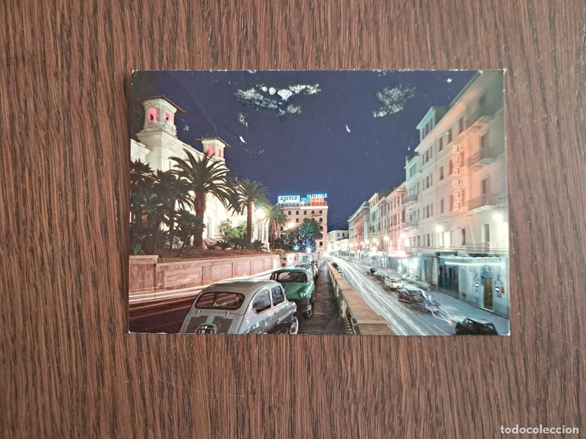 Radios antiguas: postal QSL radioaficionados, Casino, San Remo, Italia, a&ntilde;o 1974.