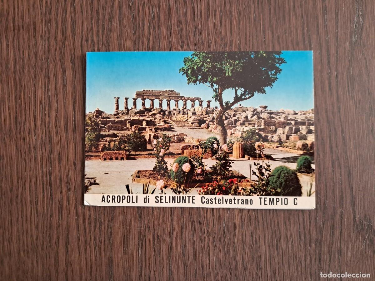 Radios antiguas: postal QSL radioaficionados, Acropoli di Selinunte, Castelvetrano, tempio C. Sicilia, Italia,a&ntilde;os 70