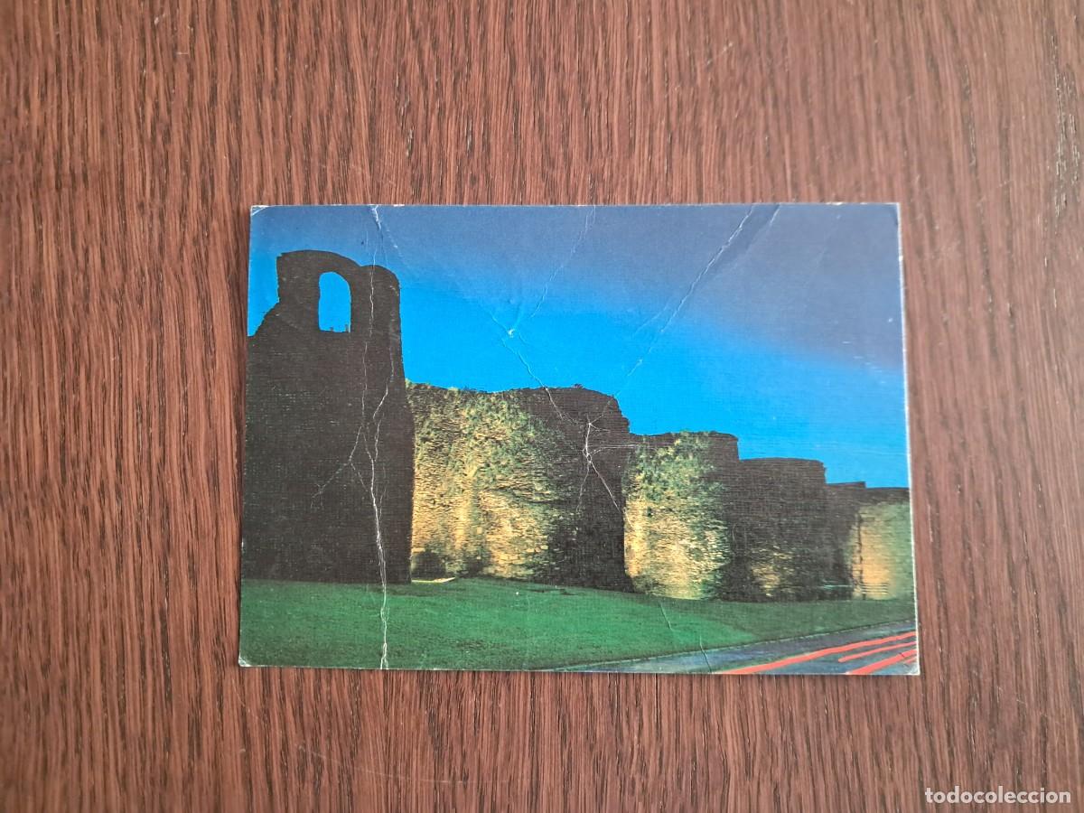 Radios antiguas: postal QSL radioaficionados, vista Muralla de Lugo nocturna, a&ntilde;o 1986.