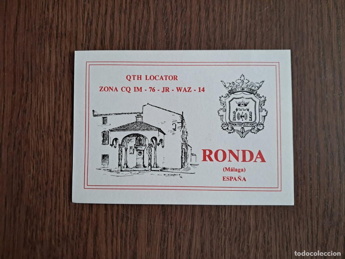 Radios antiguas: tarjeta postal QSL radioaficionados, Ronda, M&aacute;laga. turismo.