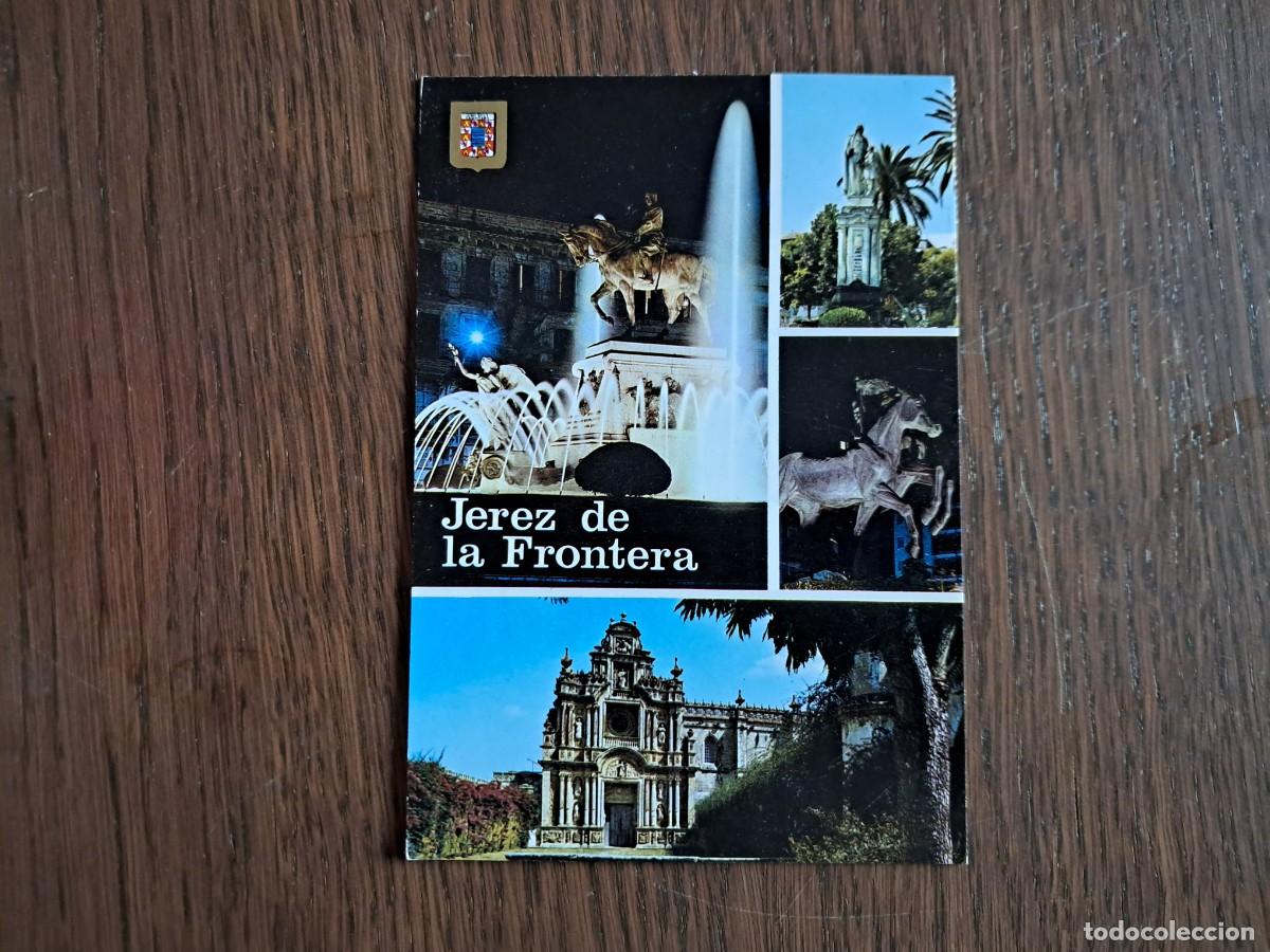 Radios antiguas: postal QSL radioaficionados, diferentes vistas de Jerez De La Frontera, C&aacute;diz. a&ntilde;o 1973.