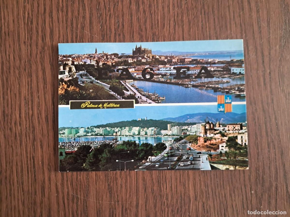 Radios antiguas: postal QSL radioaficionados, diferentes vistas Palma de Mallorca, a&ntilde;o 1976.