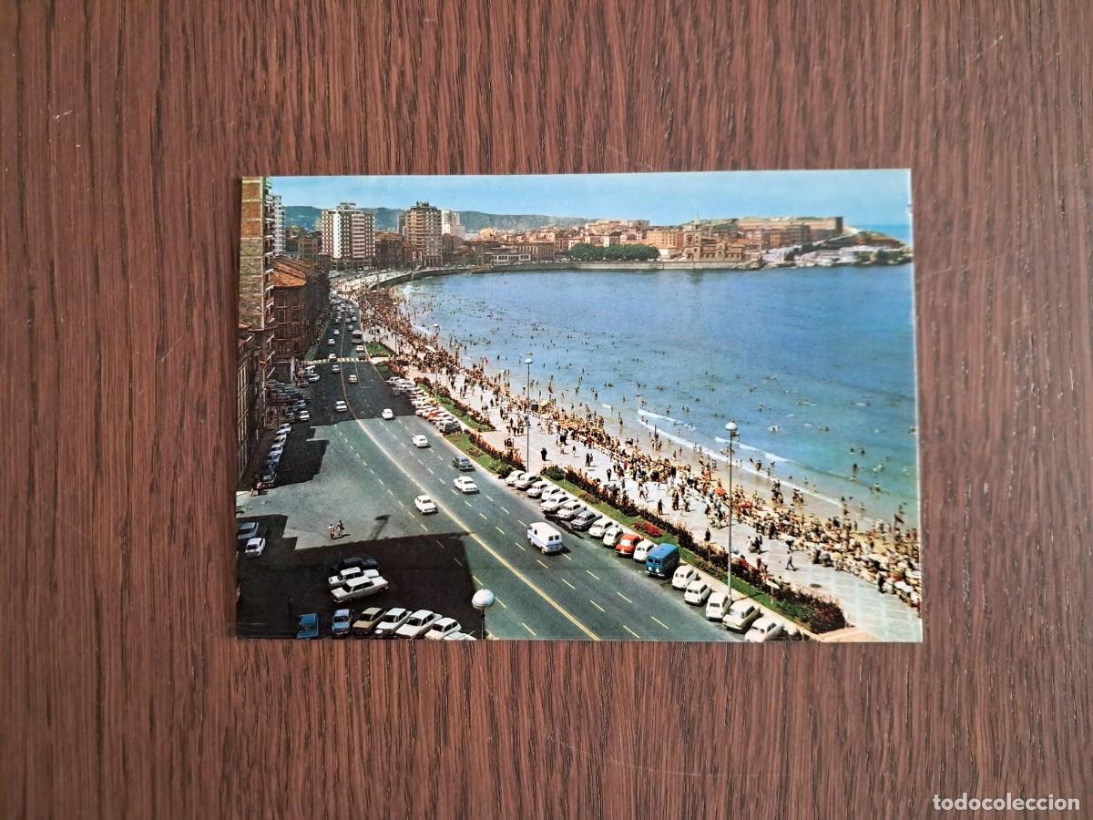 Radios antiguas: postal QSL radioaficionados, playa San Lorenzo, Gij&oacute;n. a&ntilde;o 1974.