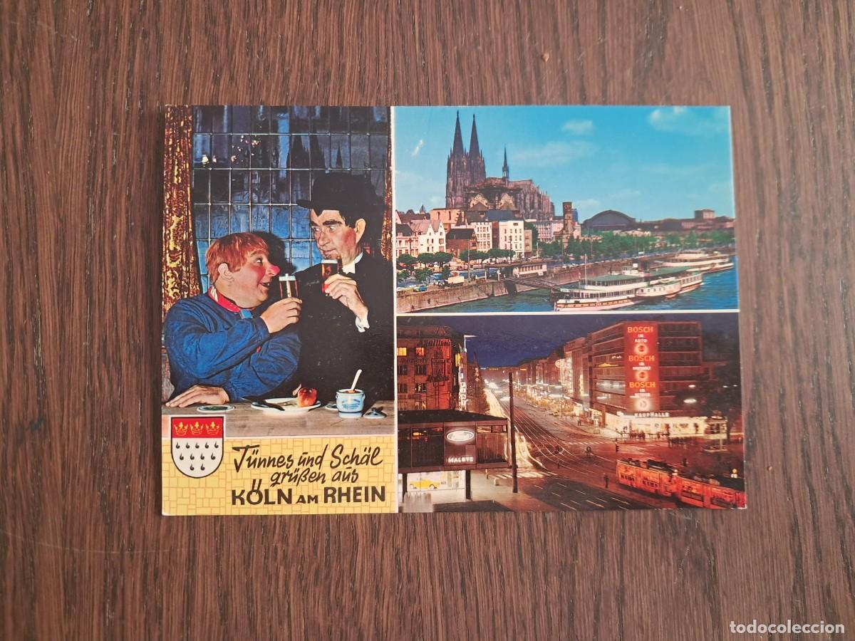 Radios antiguas: postal QSL radioaficionados, K&ouml;ln am Rheim, Alemania, a&ntilde;o 1975.