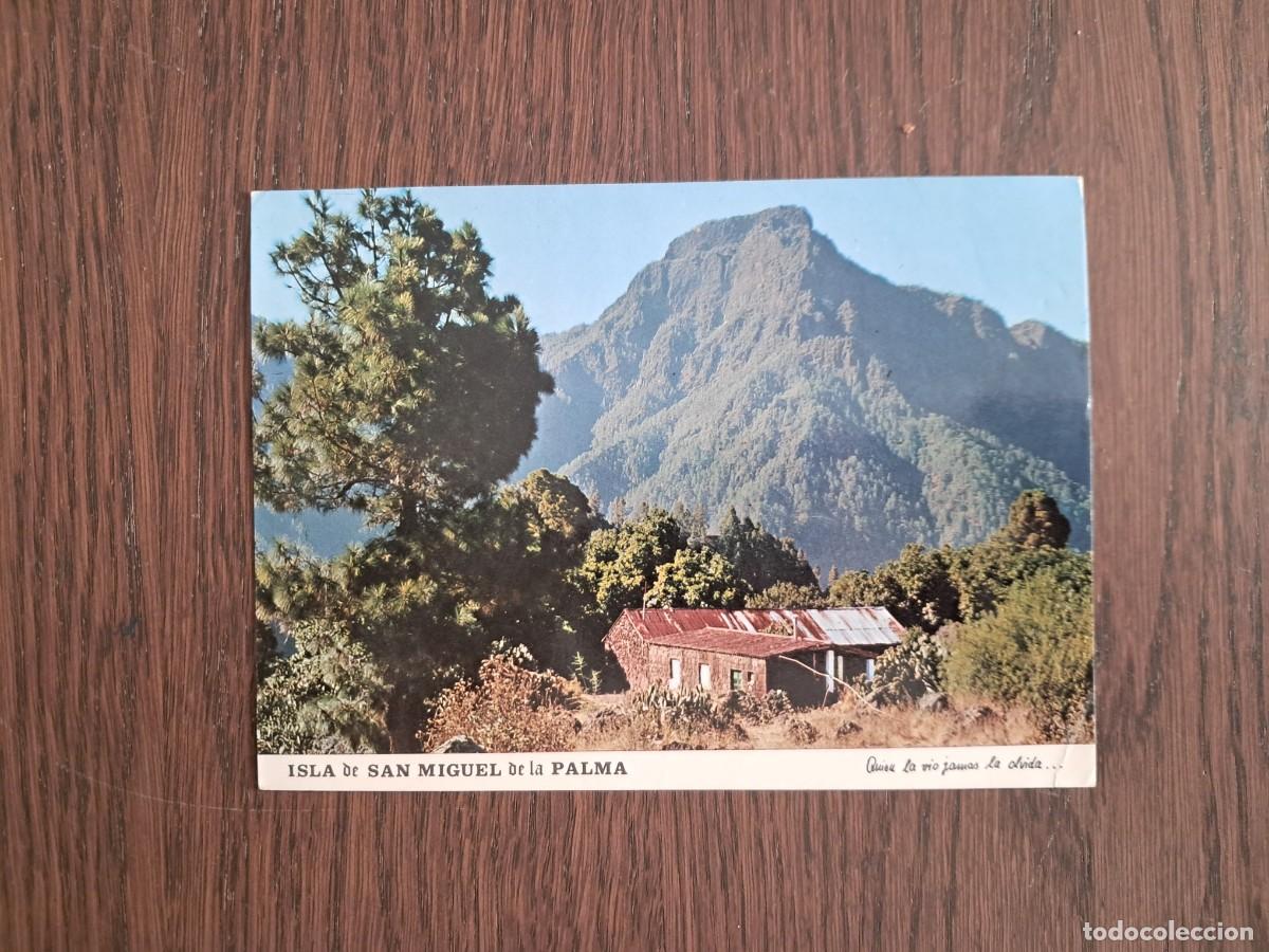 Radios antiguas: postal QSL radioaficionados, Isla de San Miguel De La Palma, Canarias, a&ntilde;os 70.