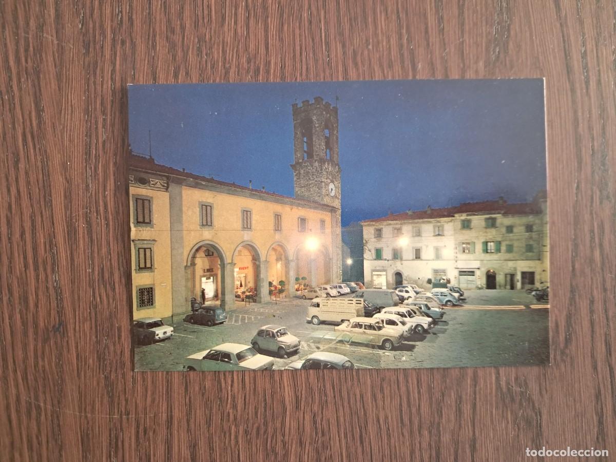 Radios antiguas: postal QSL radioaficionados, piazza Pier Saccone Tarlati, Bibbiena, Italia. a&ntilde;os 70.