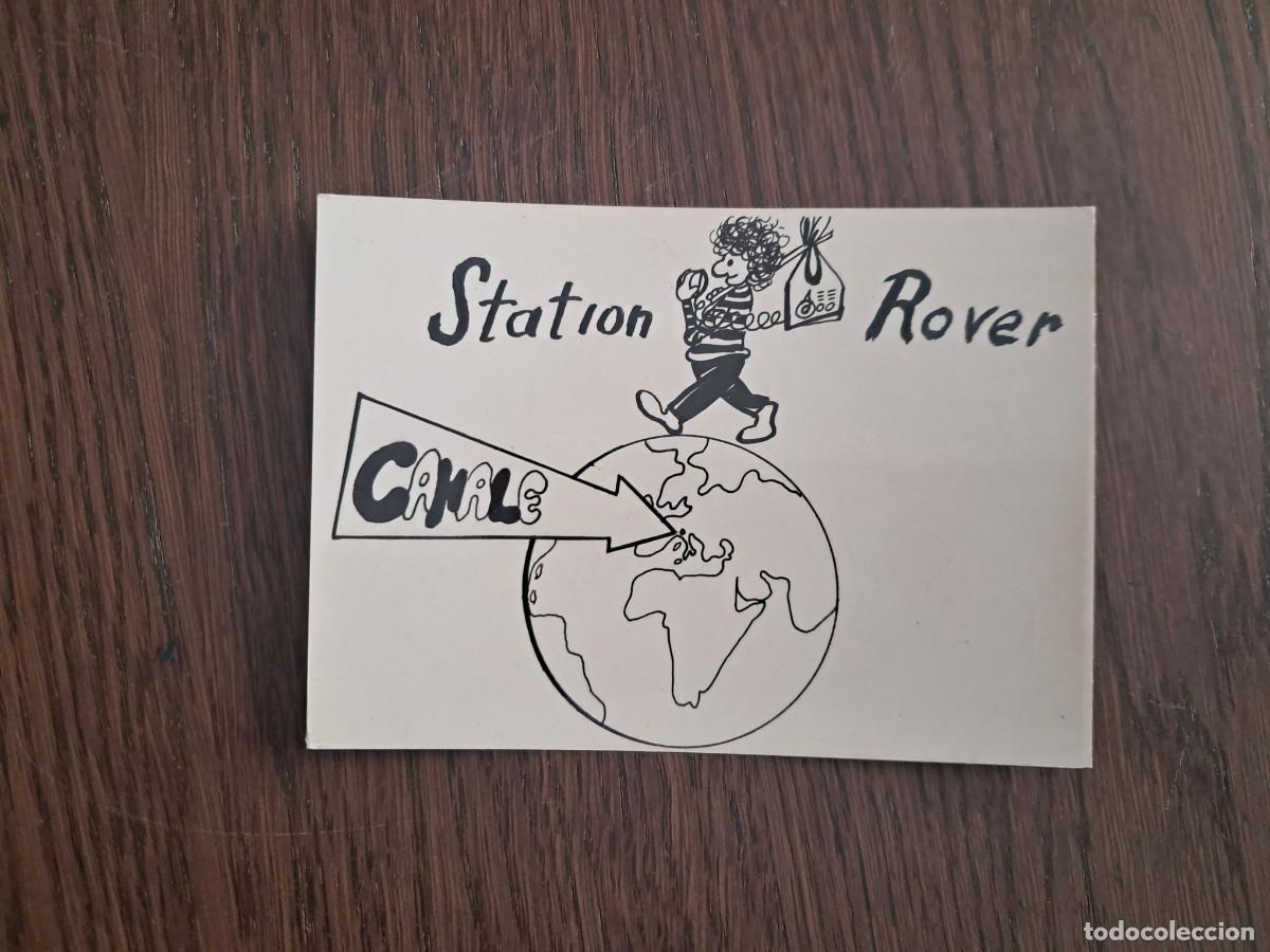Radios antiguas: tarjeta postal QSL radioaficionados, station rover, Italia, a&ntilde;o 1974.