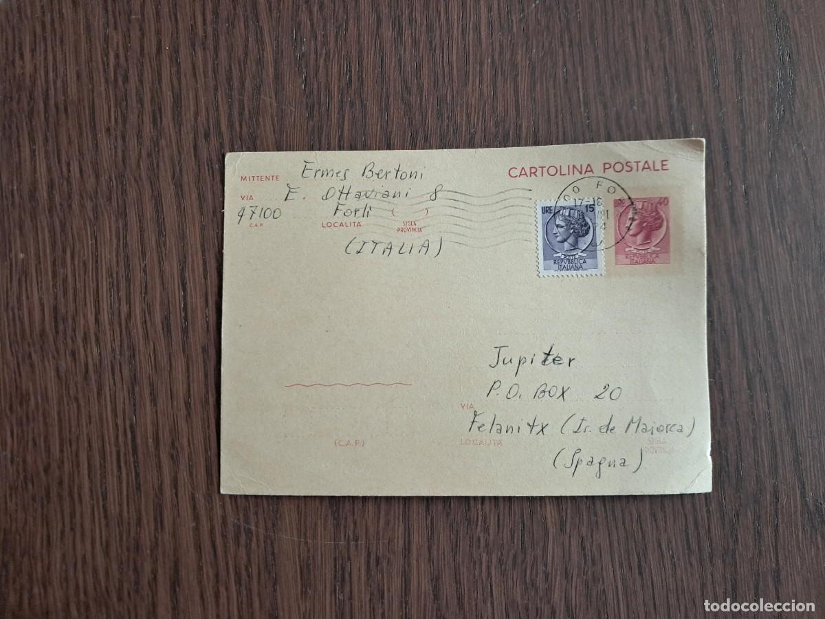 Radios antiguas: tarjeta postal QSL radioaficionados, SWL station, Forli, Italia, a&ntilde;o 1974.