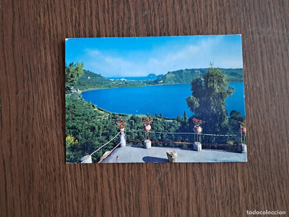 Radios antiguas: postal QSL radioaficionados, lago Averno, Pozzuoli. Italia, a&ntilde;o 1977.
