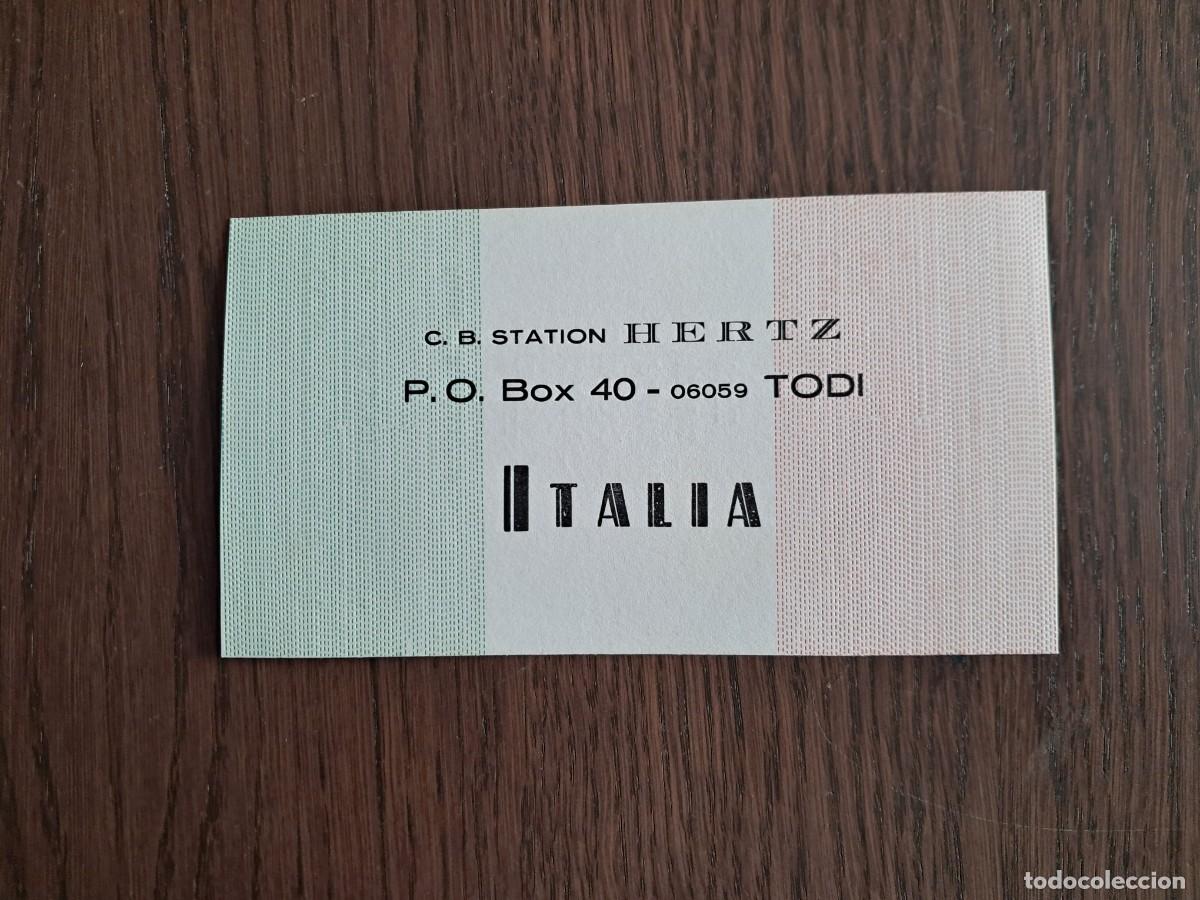 Radios antiguas: tarjeta postal QSL radioaficionados, CB station Hertz, Italia, a&ntilde;o 1975.