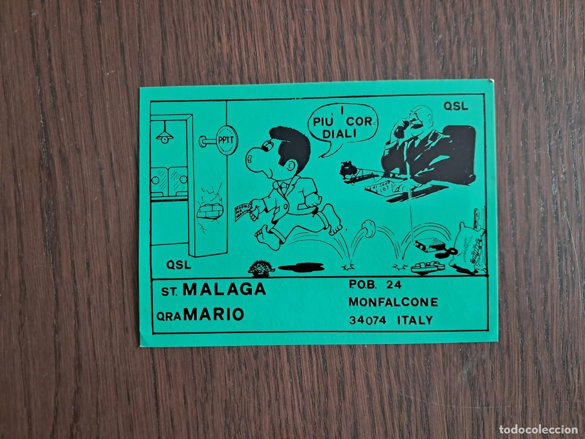 Radios antiguas: tarjeta postal QSL radioaficionados, P.O.B. 24 Monfalcone, Italia, a&ntilde;o 1975.