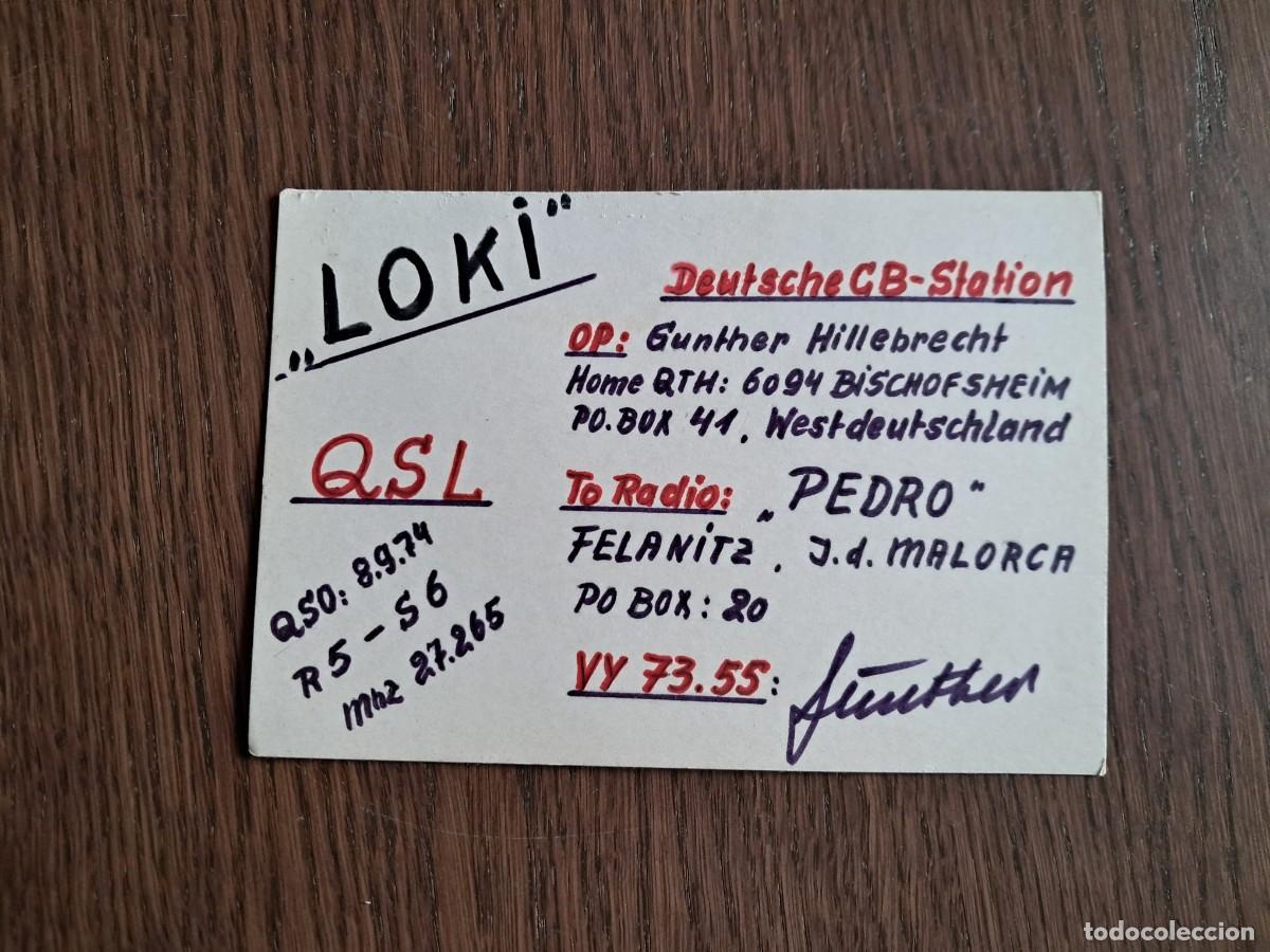 Radios Anciennes: tarjeta postal QSL radioaficionados, Loki, Alemania, a&ntilde;o 1974.