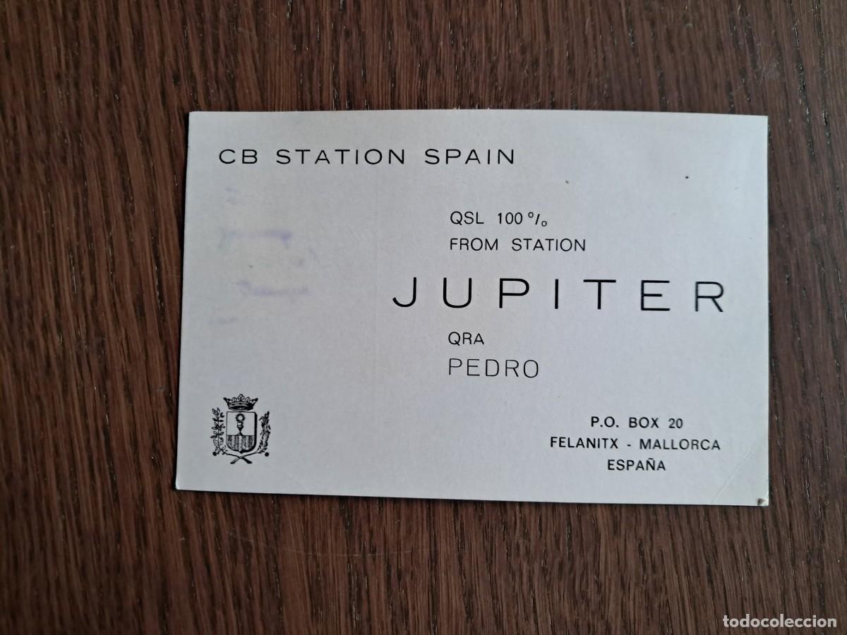 Radios Anciennes: tarjeta postal QSL radioaficionados, CB station Spain Jupiter, Mallorca, a&ntilde;o 1975.