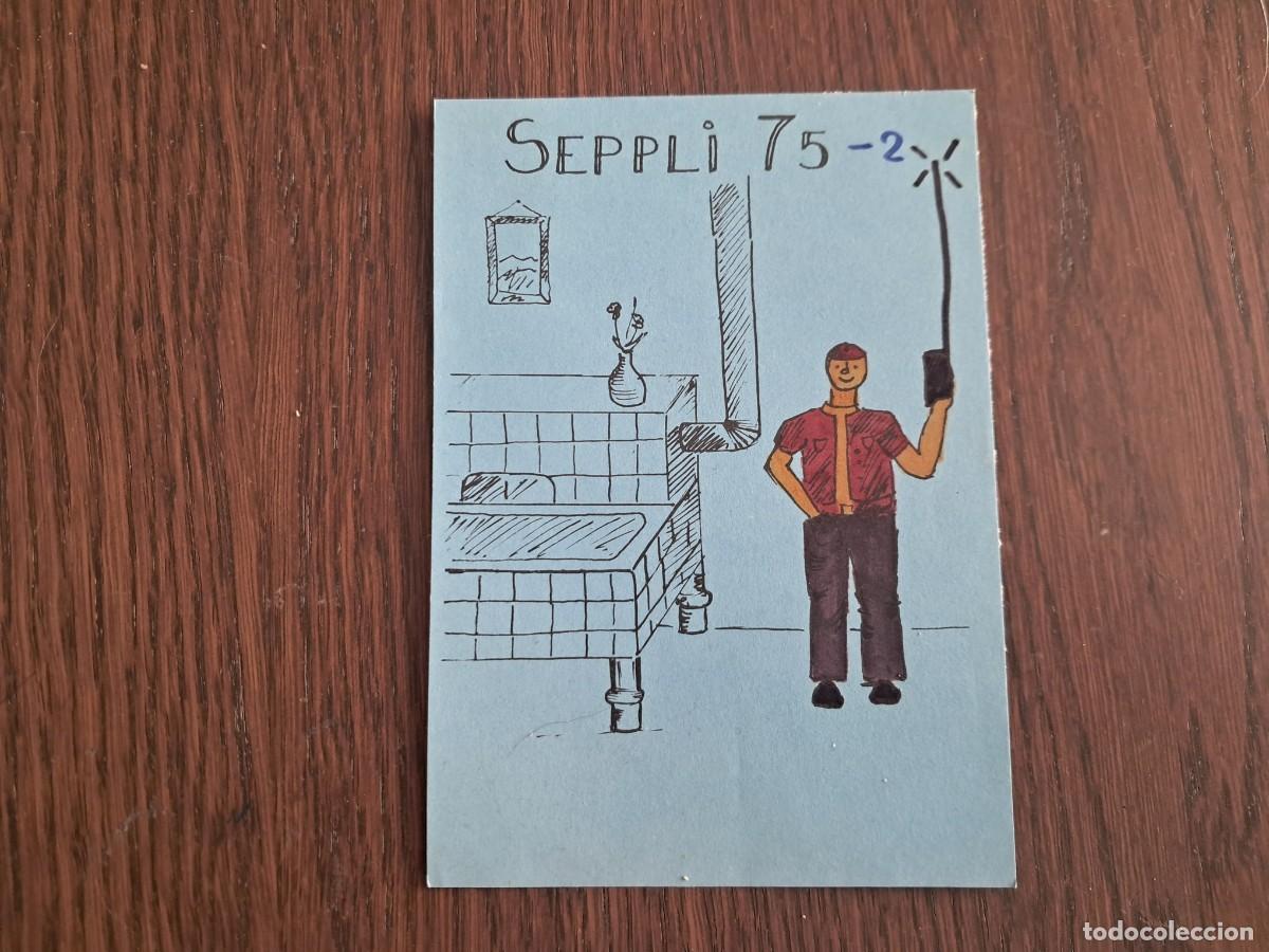 Radios Anciennes: tarjeta postal QSL radioaficionados, Seppli 75-2, Suiza, a&ntilde;o 1975.