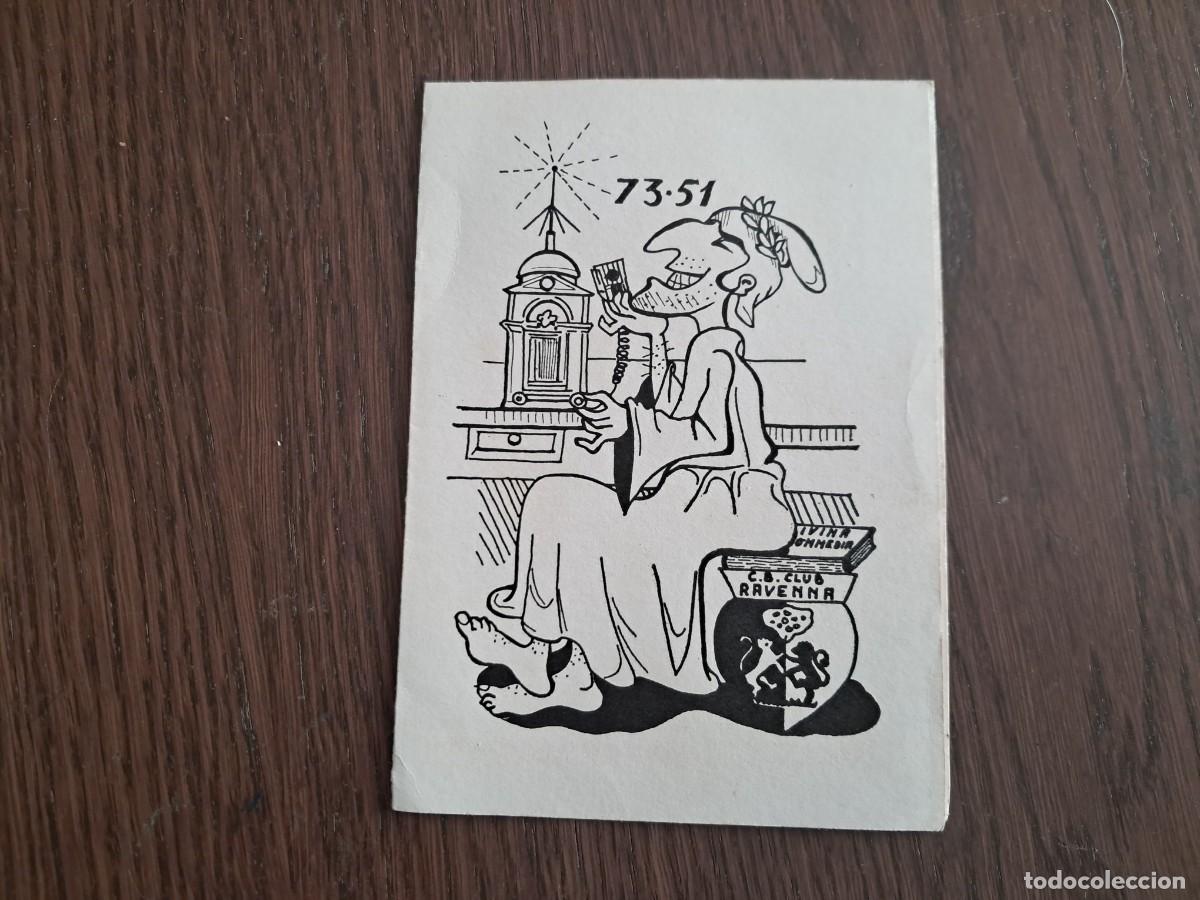 Old radios: tarjeta postal QSL radioaficionados, CB club Ravenna, Italia, a&ntilde;o 1975.