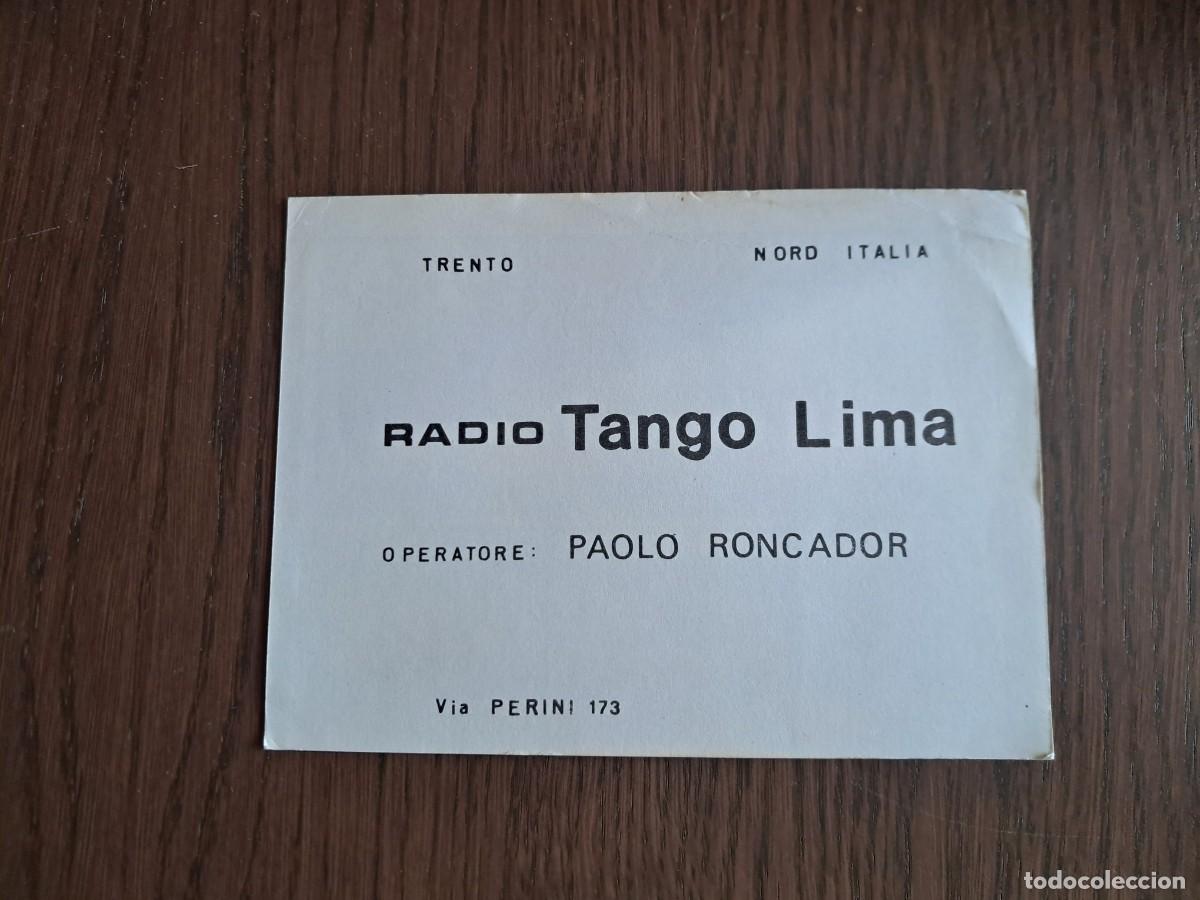 Radios antiguas: tarjeta postal QSL radioaficionados, radio tango lima, Trento, Italia, a&ntilde;o 1974.