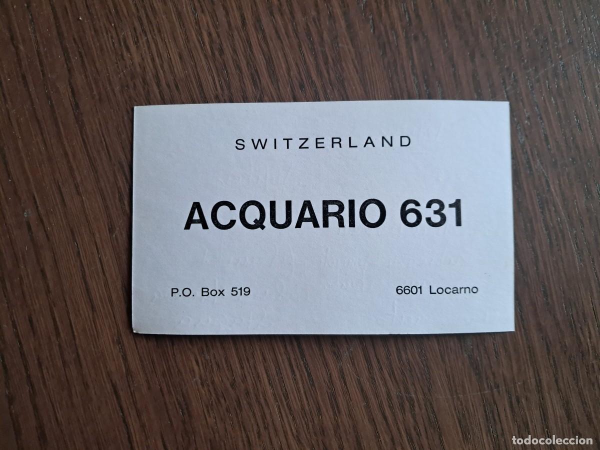 Radios antiguas: tarjeta postal QSL radioaficionados, Acquario 631, Suiza, a&ntilde;o 1974.