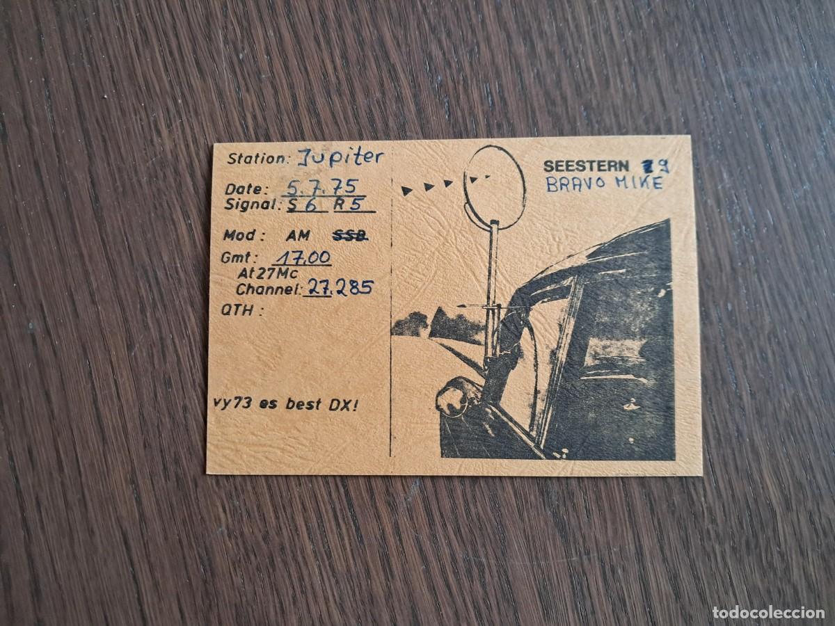 Radios antiguas: tarjeta postal QSL radioaficionados, Seestern bravo Mike, Alemania, a&ntilde;o 1975.