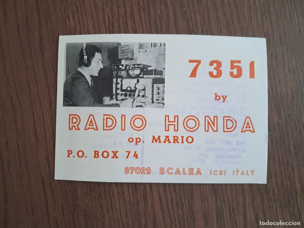 Radios Anciennes: tarjeta postal QSL radioaficionados, Radio Honda, fotograf&iacute;a radioaficionado, Italia, a&ntilde;o 1974.