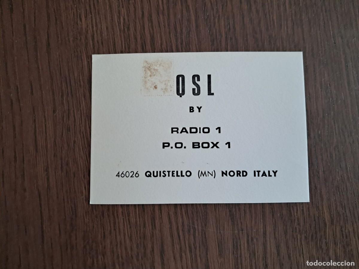 Radios Anciennes: tarjeta postal QSL radioaficionados, radio 1, Andrea Casoni, Quistello, Italia, a&ntilde;o 1974.