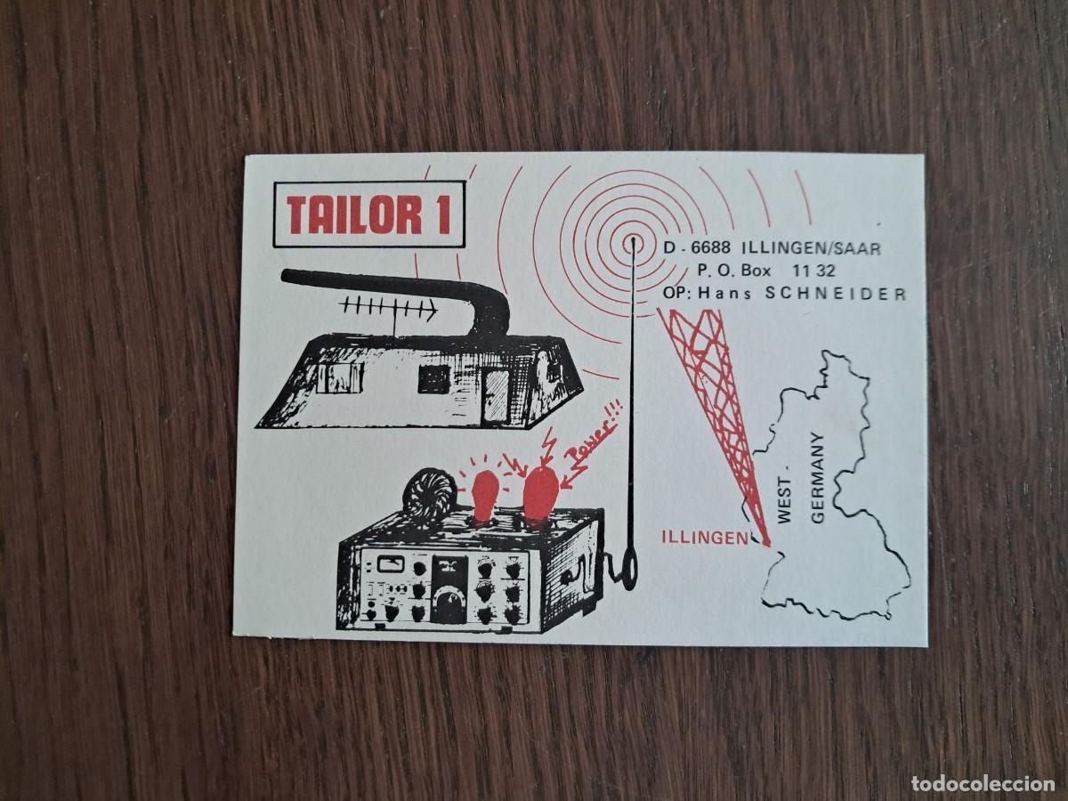Radios Anciennes: tarjeta postal QSL radioaficionados, Tailor 1, Alemania, a&ntilde;o 1974.
