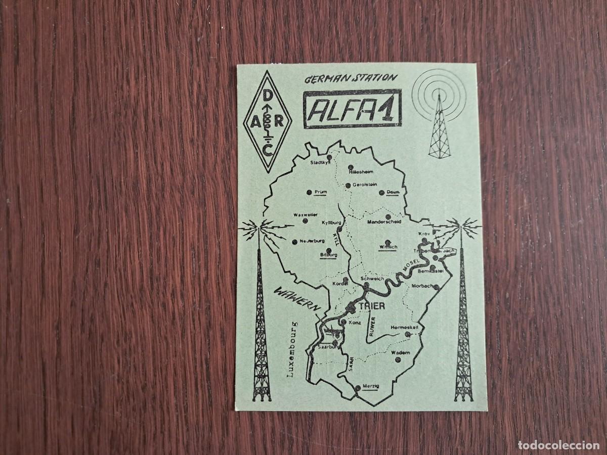 Radios Anciennes: tarjeta postal QSL radioaficionados, german station Alfa 1, Alemania, a&ntilde;o 1974.