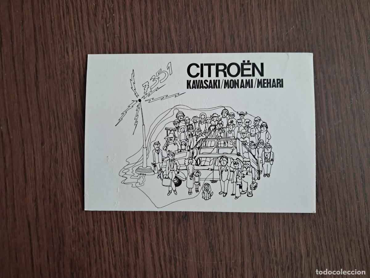 Radios Anciennes: tarjeta postal QSL radioaficionados, Citroen kavasaki, monami, mehari, Italia, a&ntilde;o 1974.