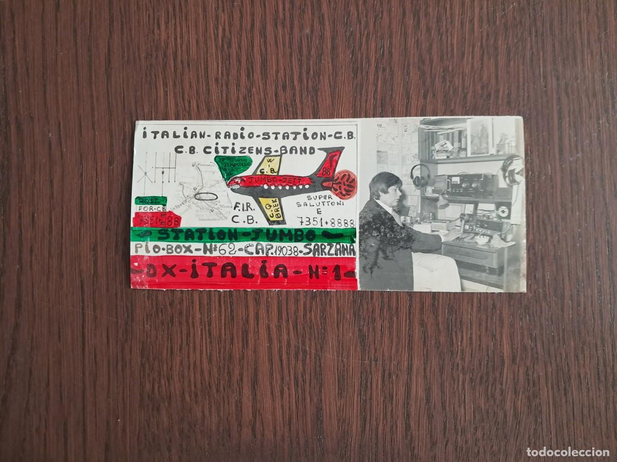 Radios Anciennes: tarjeta postal QSL radioaficionados, Italian radio station CB, citizens-band, Italia, a&ntilde;o 1974.