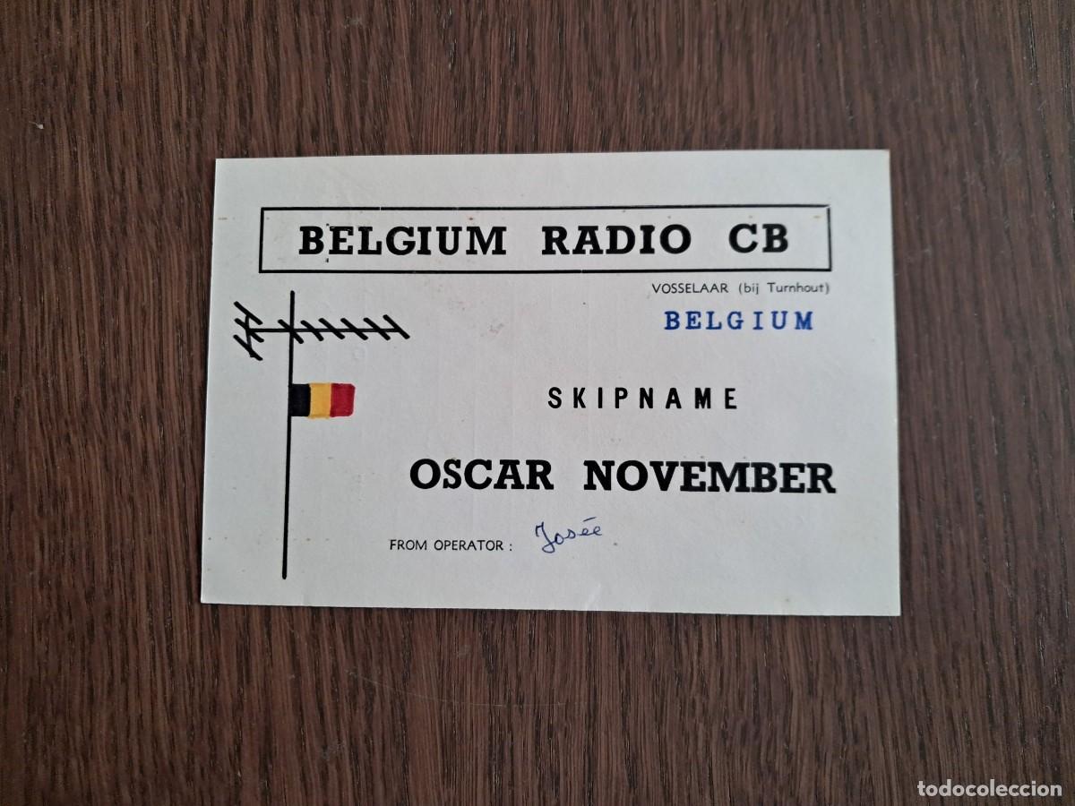 R&aacute;dios antigos: tarjeta postal QSL radioaficionados, Belgium radio CB, Belgica, a&ntilde;o 1975.