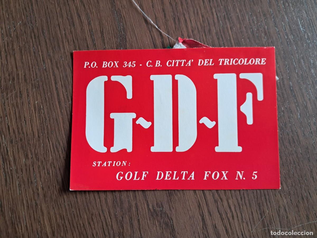 Radios antiguas: tarjeta postal QSL radioaficionados, station Golf delta fox, Italia, a&ntilde;o 1974.