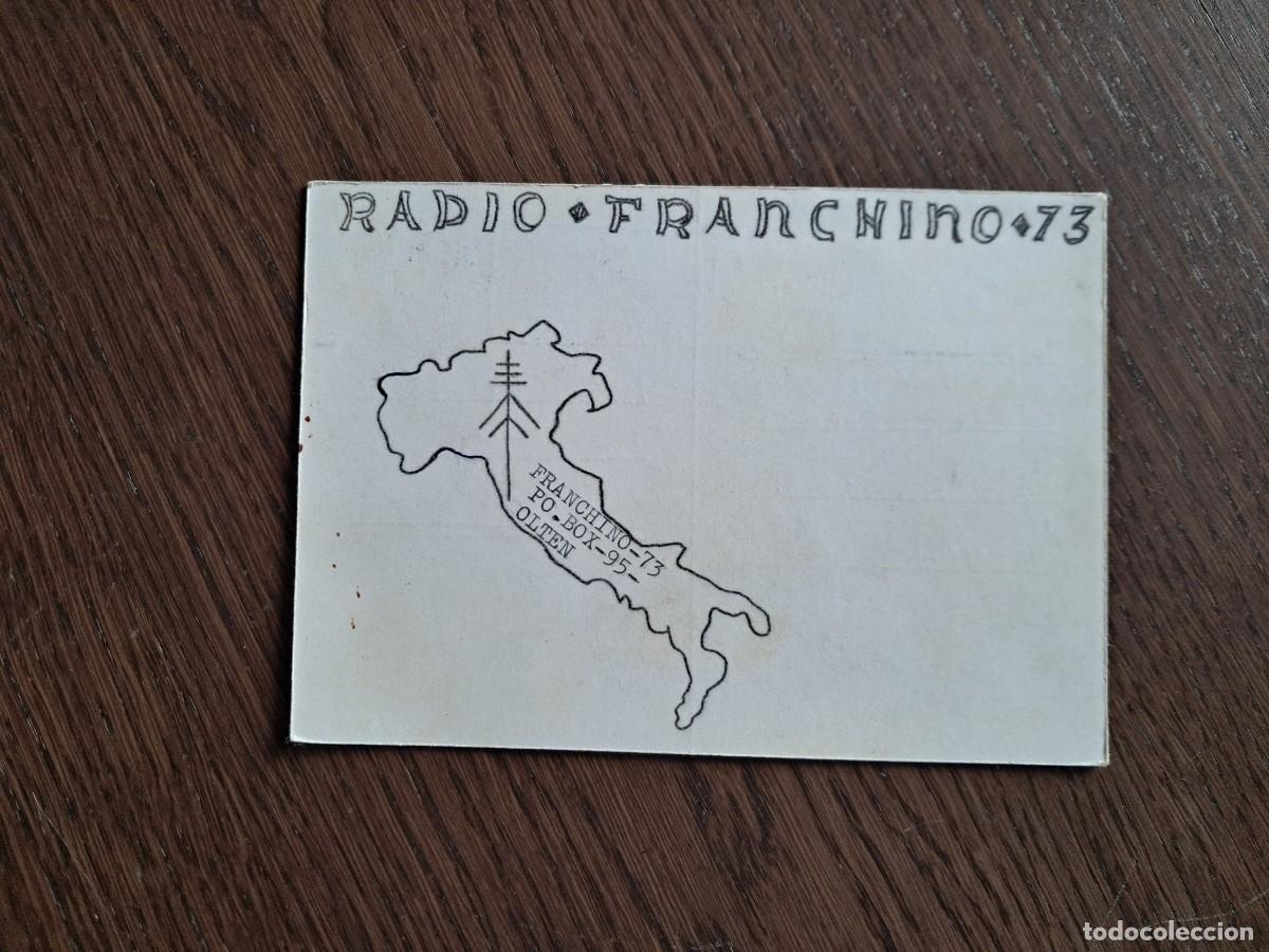 Radios antiguas: tarjeta postal QSL radioaficionados, radio Franchino 73, Olten, Suiza, a&ntilde;os 70.
