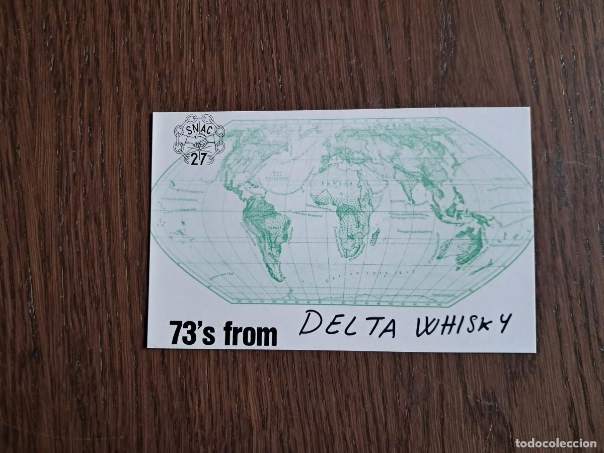 Radios antiguas: tarjeta postal QSL radioaficionados, Delta Whisky, La Spezia, Italia, a&ntilde;o 1974.