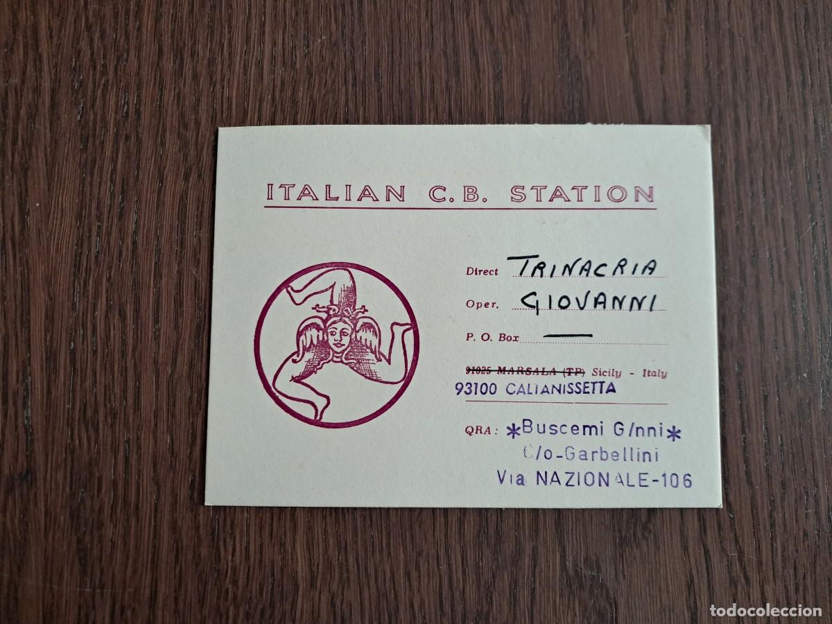 Alte Radios: tarjeta postal QSL radioaficionados, Italian CB station, Calianissetta, Italia, a&ntilde;o 1974.