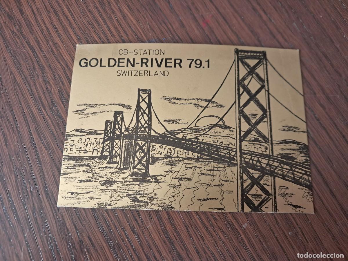 Alte Radios: tarjeta postal QSL radioaficionados, CB station Golden-river 79-1, Suiza, a&ntilde;o 1974.