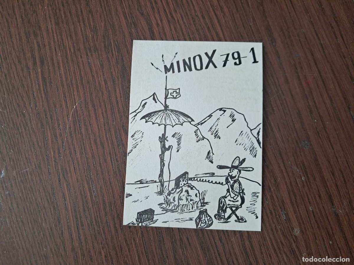 Alte Radios: tarjeta postal QSL radioaficionados, Minox 79-1, Suiza, a&ntilde;o 1974.