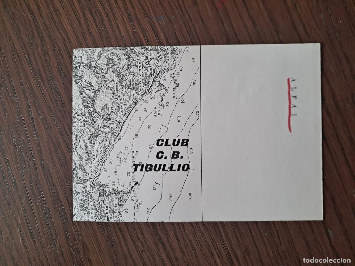 Radios antiguas: tarjeta postal QSL radioaficionados, Club CB Tigullio, Italia, a&ntilde;o 1974.