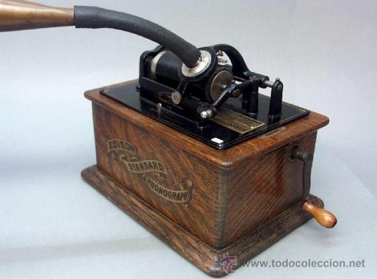 Fon&oacute;grafos y grabadoras de v&aacute;lvulas: Fonografo Edison 1905 - Foto 2