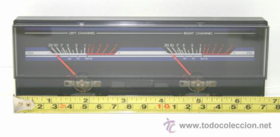 Fon&oacute;grafos y grabadoras de v&aacute;lvulas: VU METER INSTRUMENTO DE PANEL doble left right con luz interior - Foto 1