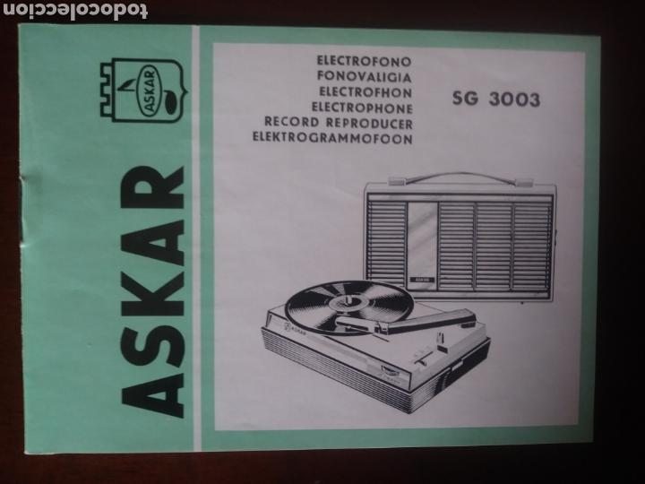 Fon&oacute;grafos y grabadoras de v&aacute;lvulas: Instrucciones de tocadiscos electr&oacute;fono ASKAR - Foto 1